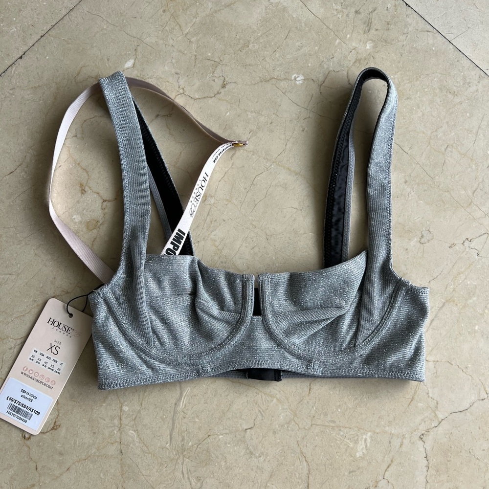 House of CB bralette silver sparkle top
